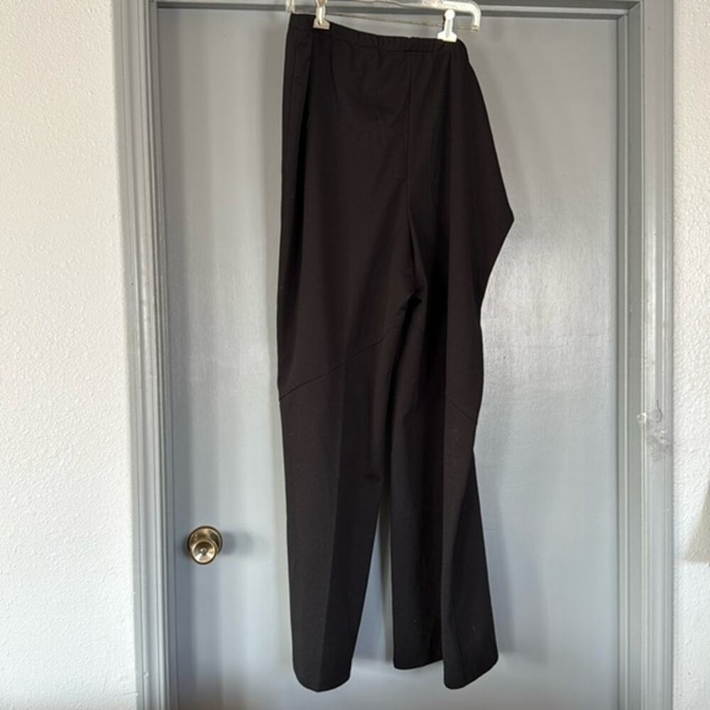 Vintage Women's Black Pullon Elastic Waist Polyester Pants Union Made USA sz 44
